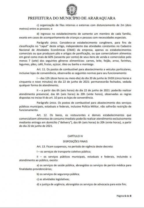 Foto 6 de 8 — Prefeitura divulga decreto de novo lockdown em Araraquara; veja as regras